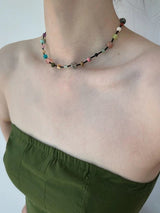Mixed color gemstone necklace