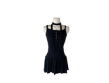 [Tie SET] Alan Muffler Button Shirring Sleeveless One Piece