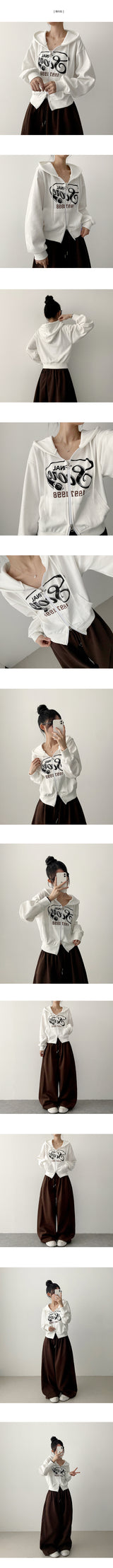 Strappy Hip Crop Twoway Hooded Zip-Up