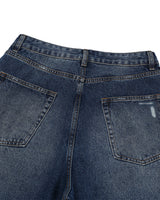 Part Blue Wash Distressed Denim
