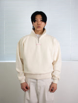 26ss ハーフジップアップロゴエンブロイダリーニットスウェットシャツ 2color