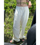 WIDE TUCK NYLON PANTS