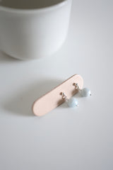 Baby Blue Stone Silver 925 Pierce handmade