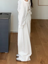 Fine X Strap Two-way Button Wide Long Pants