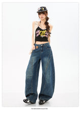 Vintage Curved Wide Denim – Relaxed High Waist Tencel Blend Jeans