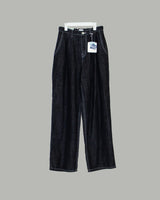stainless steel linen wide denim jeans