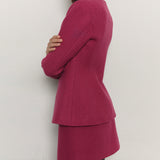 Wool Blended Diagonal Herringbone Tweed Mini Skirt _ Pink