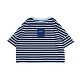 ワイドクロップインディゴストライプショートスリーブTシャツ (FOR WOMAN)_SYS7TS60NV
