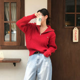 [BELLIDE MADE] ケーブルハーフジップアップニットウィズペンダント