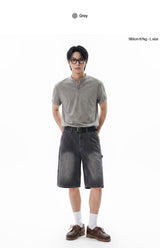 アーバンカーペンターバミューダデニムパンツ (gray)