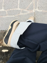 Checky Button Roll-up Wide Pants (2c)