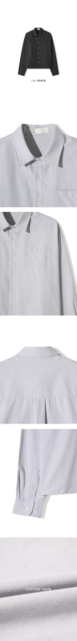 [4SEASON] Basic semi クロップ コットンシャツ(6color)