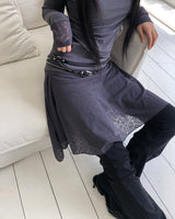 Kure Folding Lace Midi Skirt