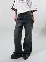 (UNISEX) メゾンロングブーツカットデニム