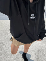 (UNISEX) THREE-STRIPE OVERSIZED CUTE BOXY HOODIE - 2 COLOR