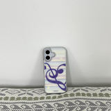 [MADE] [Glossy Glass Silver Bumper Case] ストライプメロディ