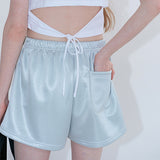 Silky satin shorts mint