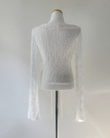 Ener Lace Frill Cardigan (white)