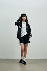 RIBBON JERSEY TRACK SHORTS PANTS / NAVY