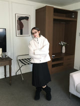 Foaming High Neck Poggle Fur Hooded Jacket (3c)