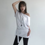 Oronti One-Shoulder Strap Short-Sleeve T-Shirt (2 Colors)