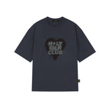 オーバーサイズ ヒップホップ ダンススタジオ ハートグラフィック 半袖Tシャツ_CHARCOAL