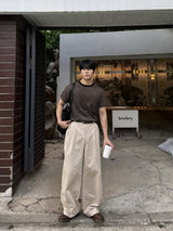 Stripe colourway cropped short-sleeved t-shirt