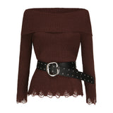 Lucid Cutting Off-Shoulder Knit