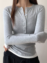 Base Spandex Round Long Sleeve T-Shirt