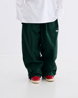 LOGO COTTON SUPER WIDE PANTS - DARK GREEN