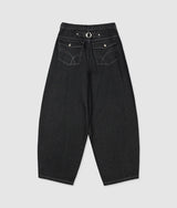 No.1435 バックポケットワイドデニムパンツ