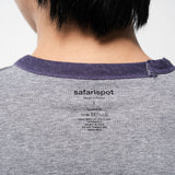REC RUIT ブックマークリバーシブルリンガーTシャツ (パープル/グレー)
