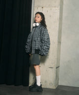 UNISEX オーバーサイズチェックブルゾン