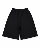 Gothic lettering Bermuda sweatpants - Black