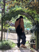 リブフードハードジップアップニット