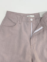 リネン シンチバック バルーンフィット ワイドパンツ