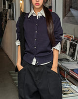 [U-BASIC/wool30%] Autumn デイリーラウンドカーディガン
