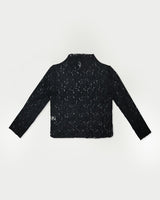 Rose half neck top_black