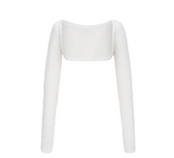[mnem] ピュアボレロファーカーディガン (white)