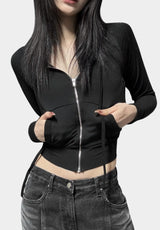 Culotte hood zip-up