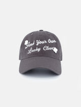 Lucky Clover Cap-Charcoal