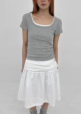 [MADE] Pobello Basic Square-Neck Short Sleeve Top