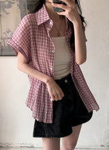 #Rico Check Roll Up Short Sleeve Shirt (3color)
