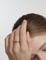 25FW★ Champagne Full Moon Silver (P) Glossy Slim Ring M
