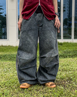 DRASLOW TRACK WIDE DENIM PANTS