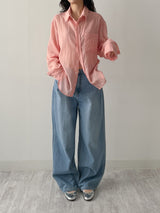 206 Back Pocket Balloon Fit Wide Denim Pants