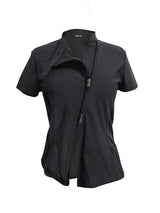  CURVED ZIP-UP SHIRT . COOL BLACK