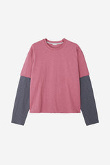 No.1495 レイヤースリーブクロップTシャツ (3color)