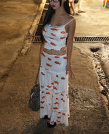 Goldfish lace cancan two-piece set