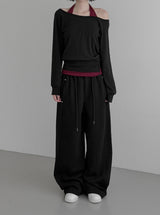 Blend Waffle Layered Halter Sweatshirt